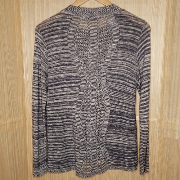 Cotton Emporium Blue Striped High Low Thin Sweater - Picture 2 of 6